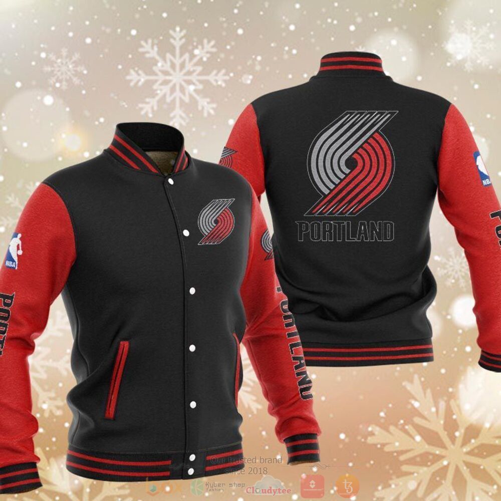 NEW Portland Trail Blazers baseball jacket 3 Portland Trail Blazers baseball jacket 1 2