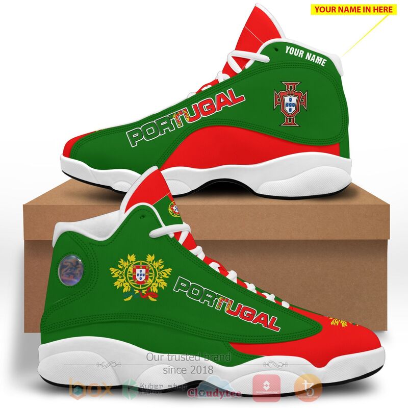Portugal Personalized Green Air Jordan 13 Shoes 1