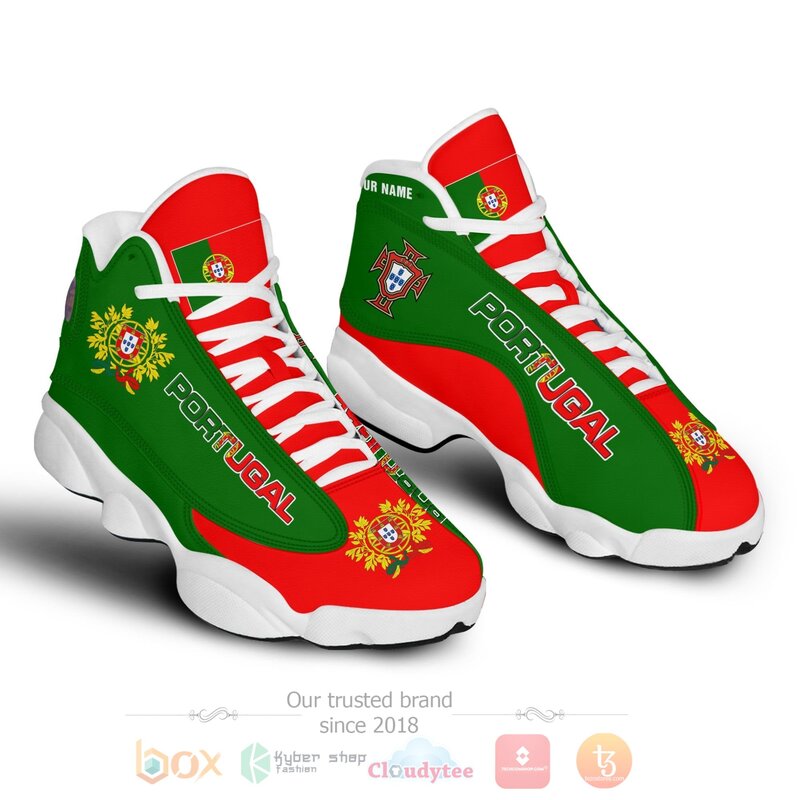 BEST Portugal Personalized Green Air Jordan 13 Sneakers Sport Shoes 4 Portugal Personalized Green Air Jordan 13 Shoes 1 2 3
