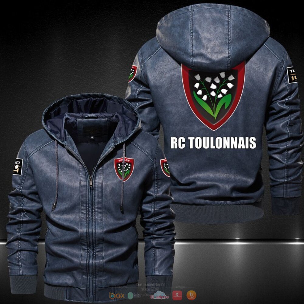 RC Toulonnais Rugby Top 14 Hat Leather Jacket 2 RC Toulonnais Rugby Top 14 Leather Jacket Hat 1