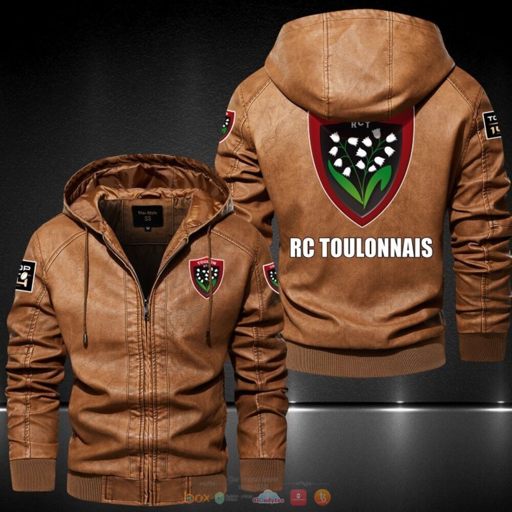 RC Toulonnais Rugby Top 14 Hat Leather Jacket 3 RC Toulonnais Rugby Top 14 Leather Jacket Hat 1 2