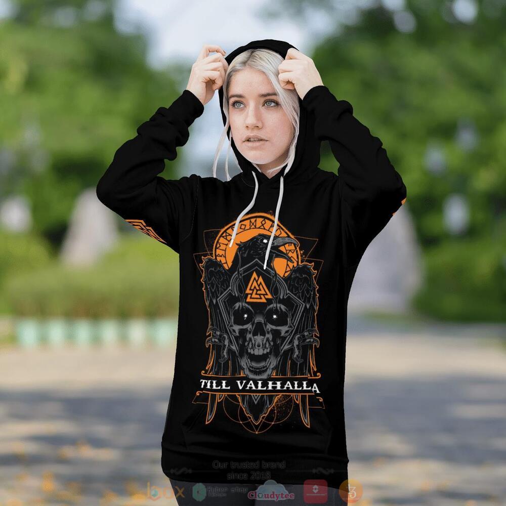 Raven Skull Till Valhalla Valknut Viking 3d shirt hoodie 1 2 3 4