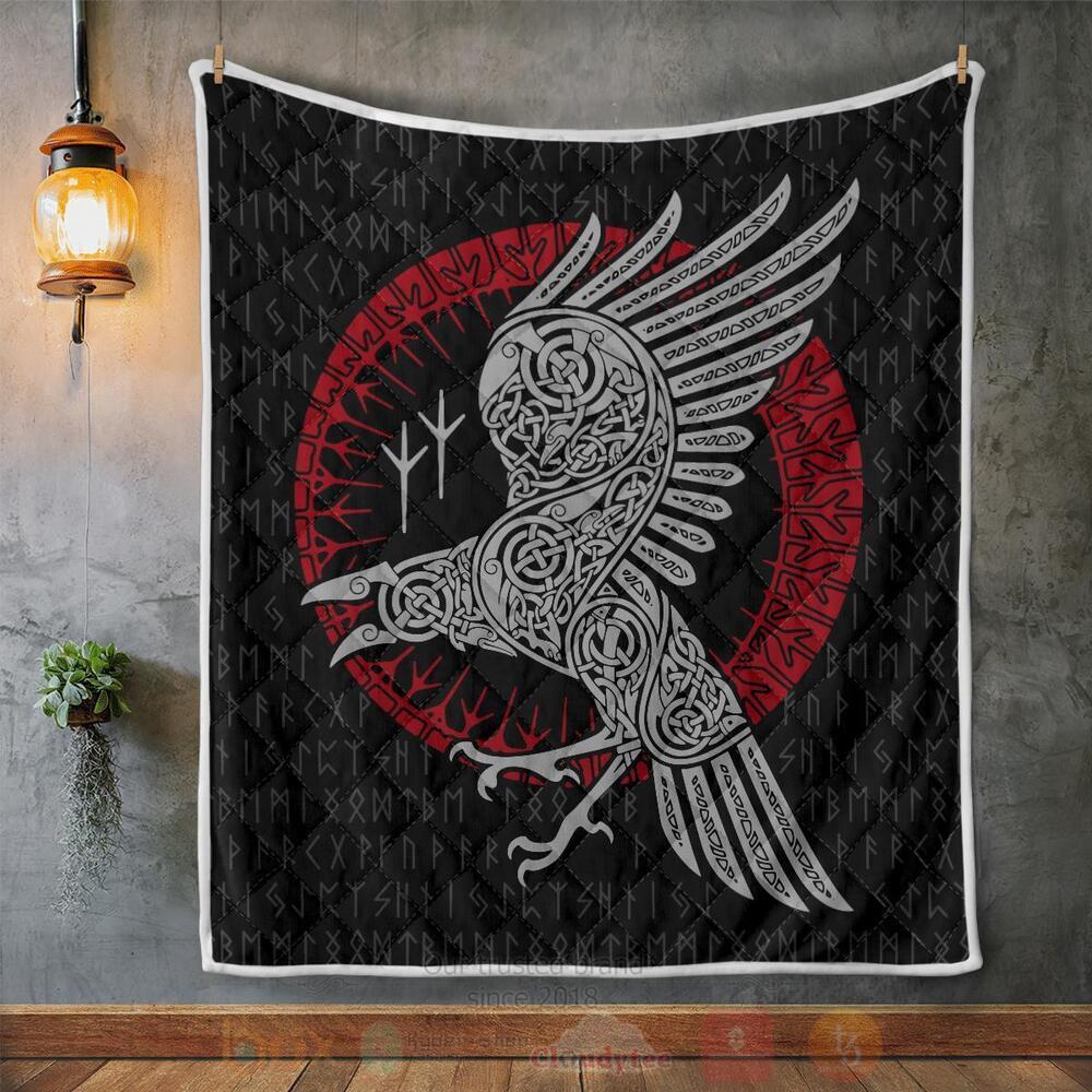 BEST Raven Viking And Rune Quilted 2 Raven Viking And Rune Quilt 1