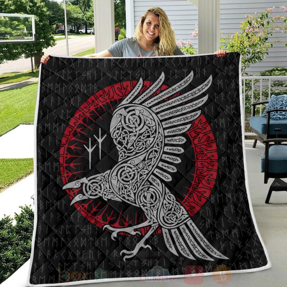 BEST Raven Viking And Rune Quilted 3 Raven Viking And Rune Quilt 1 2