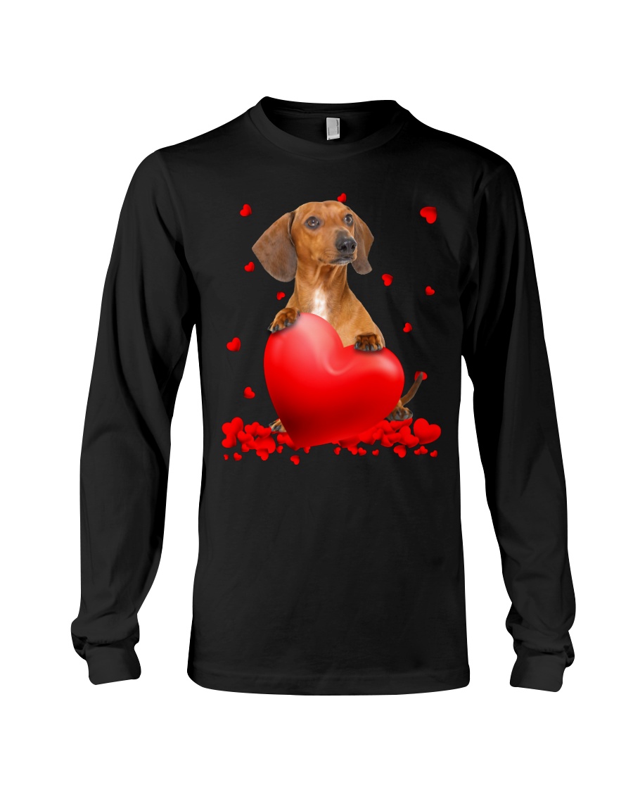 Red Dachshund Valentine Hearts jersey shirt, hoodie 3 Red Dachshund Valentine Hearts shirt hoodie 9