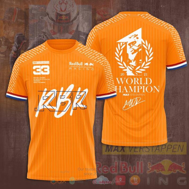 RedBull Racing F1 World champion Max Verstappen Orange 3d shirt, hoodie 2 RedBull Racing F1 World champion Max Verstappen Orange 3d shirt hoodie 1