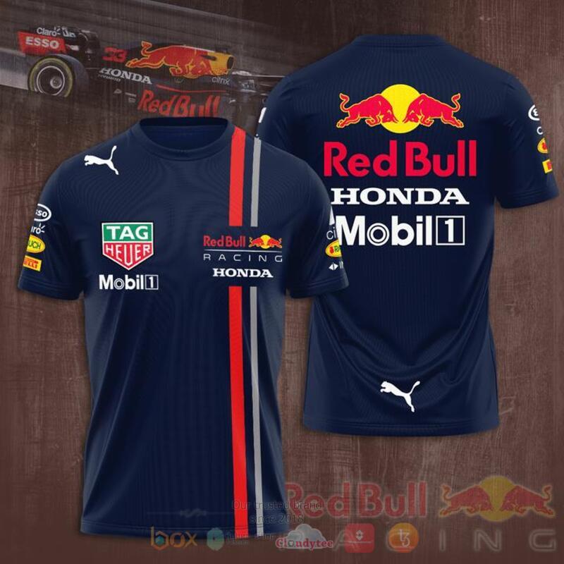RedBull Racing Mobil1 Honda Navy 3d shirt, hoodie 2 RedBull Racing Mobil1 Honda Navy 3d shirt hoodie 1