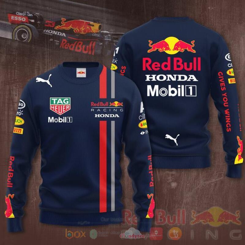 RedBull Racing Mobil1 Honda Navy 3d shirt, hoodie 3 RedBull Racing Mobil1 Honda Navy 3d shirt hoodie 1 2