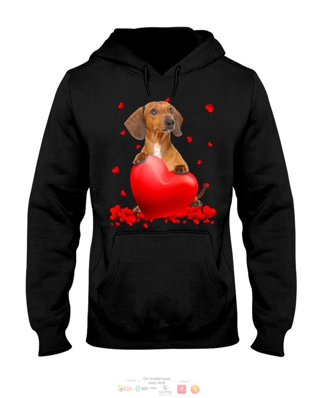 Red Dachshund Valentine Hearts shirt hoodie 1 2 3 4 5 6 7