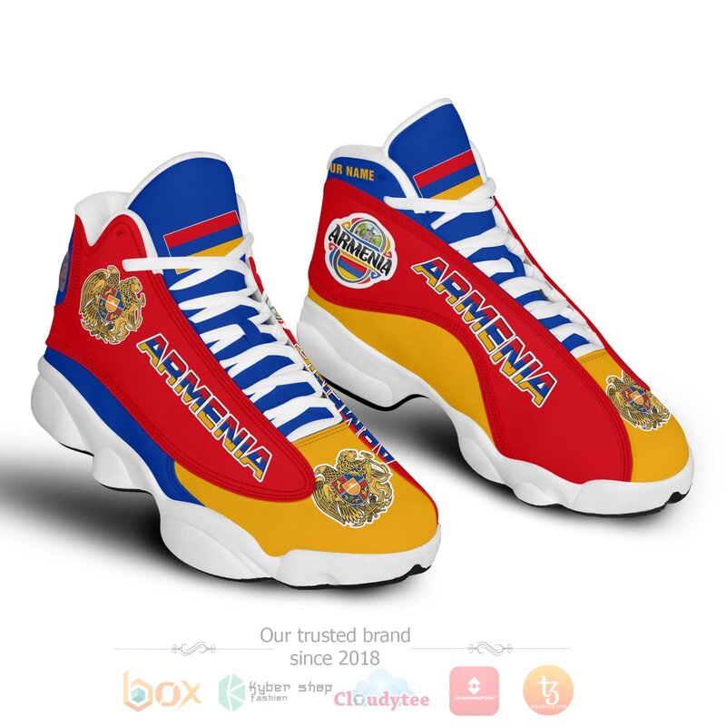 BEST Republic of Armenia Personalized Air Jordan 13 Sneakers Sport Shoes 4 Republic of Armenia Personalized Air Jordan 13 Shoes 1 2 3