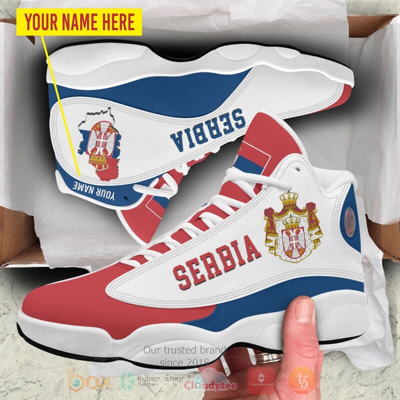 BEST Republic of Serbia Personalized Air Jordan 13 Sneakers Sport Shoes 3 Republic of Serbia Personalized Air Jordan 13 Shoes 1 2