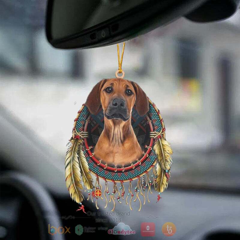 Rhodesian Ridgeback In Dreamcatcher Car Ornament