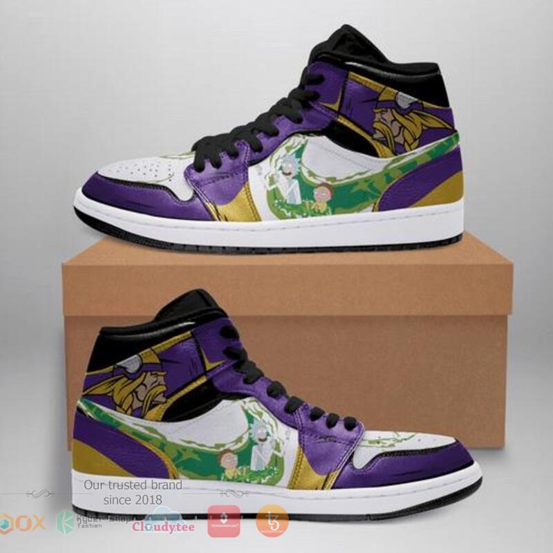Rick And Morty Minnesota Vikings Air Jordan High Top Shoes