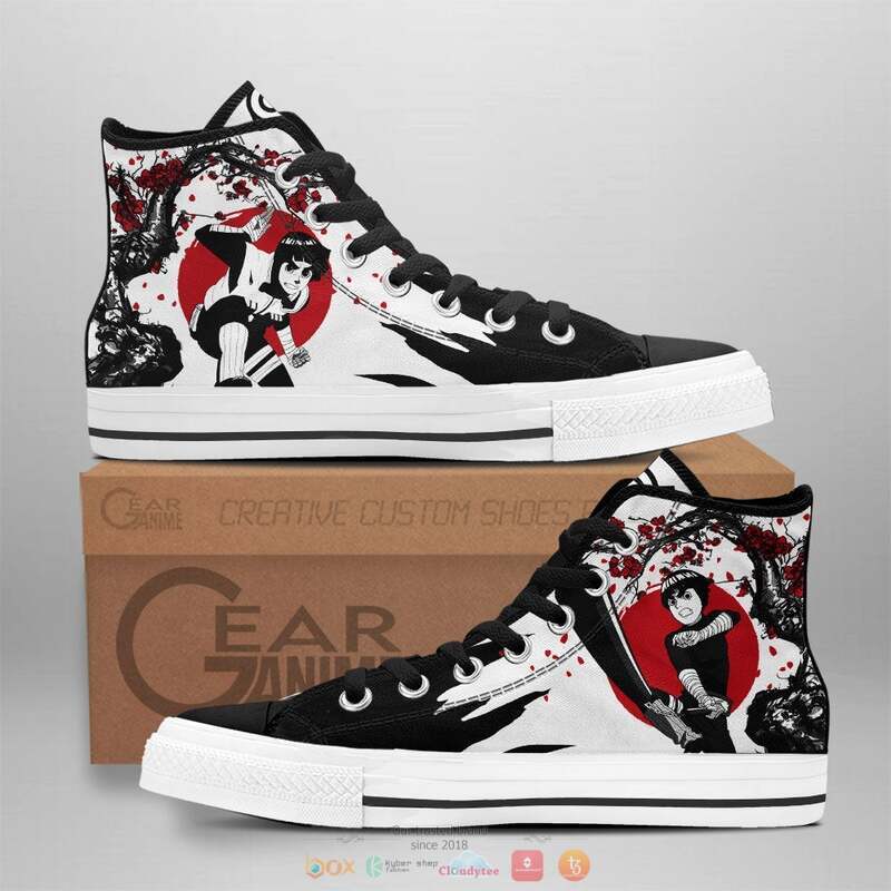 Rock Lee Anime Naruto canvas high top shoes