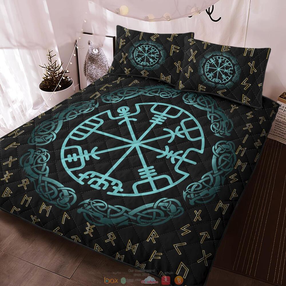 Rune Vegvisir Light Blue Quilt Bedding Set 1