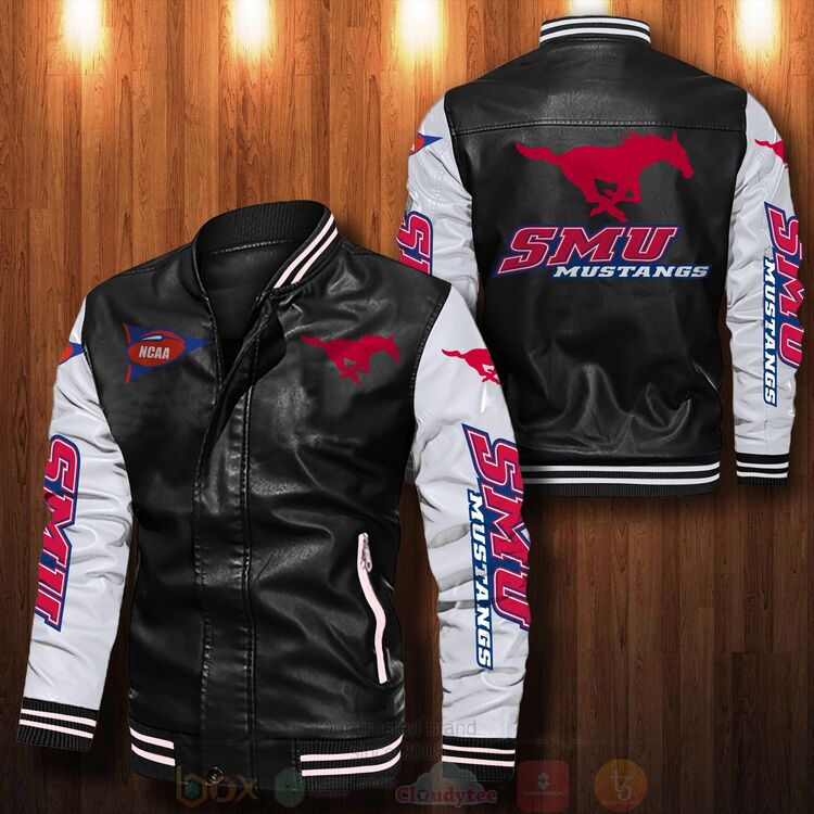 SMU Mustangs Bomber Leather Jacket