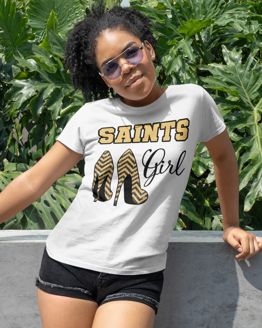 New Orleans Saints girl high heel jersey shirt, hoodie 9 Saints girl high heel shirt hoodie 3