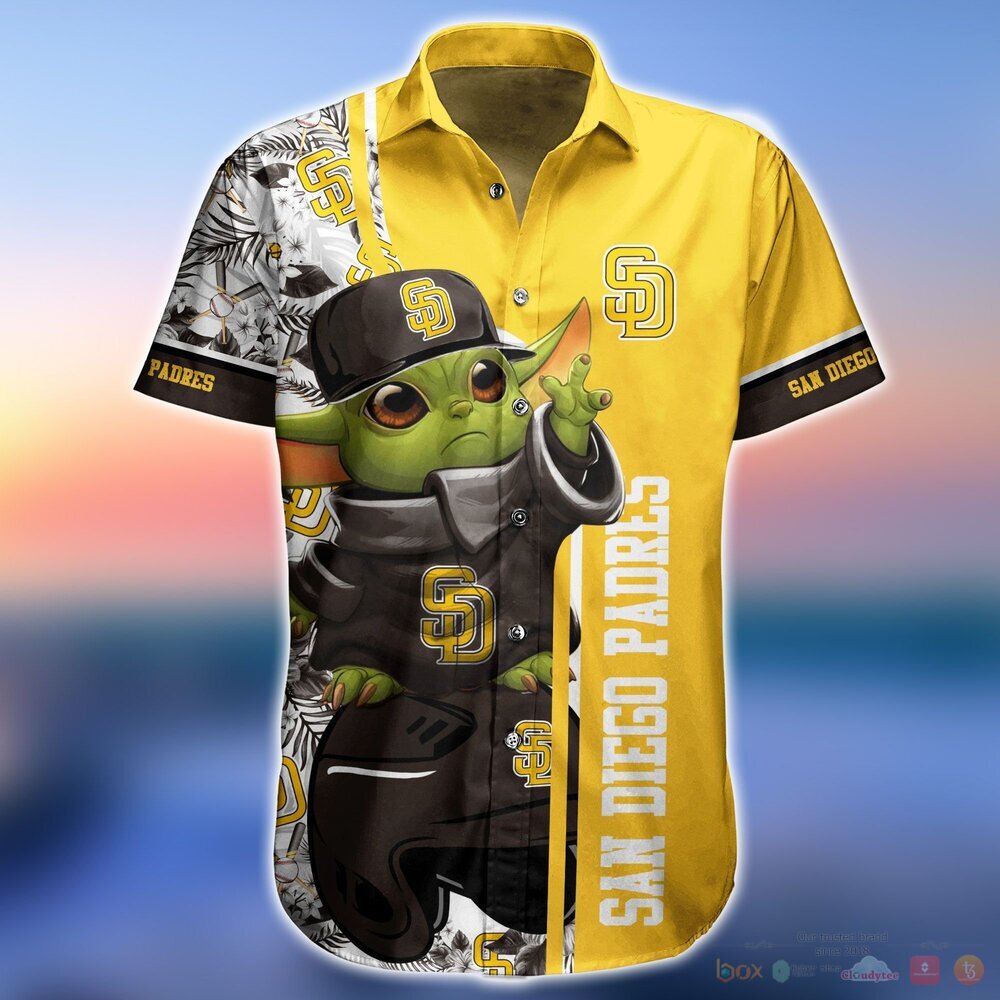 San Diego Padres MLB Baby Yoda Hawaiian Shirt and Shorts 1 2 3 4