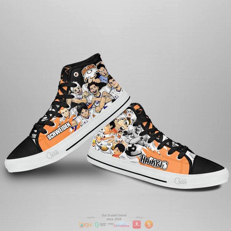 Schweiden Adlers Anime Haikyuu high top canvas shoes 4 Schweiden Adlers Anime Haikyuu canvas high top shoes 1 2 3