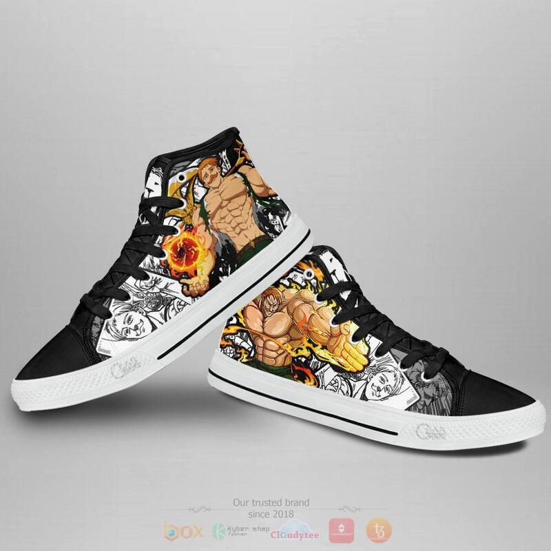 Seven Deadly Sins Escanor Canvas High Top shoes 3 Seven Deadly Sins Escanor Canvas High Top shoes 1 2