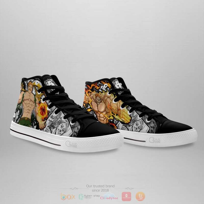 Seven Deadly Sins Escanor Canvas High Top shoes 4 Seven Deadly Sins Escanor Canvas High Top shoes 1 2 3