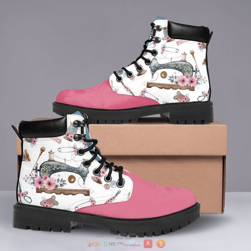 Sewing Machine Flowers Timberland Boots 2 Sewing Machine Flowers Timberland Boots 1