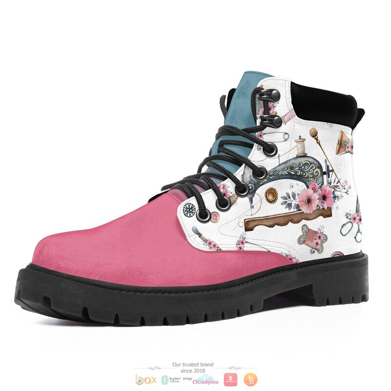 Sewing Machine Flowers Timberland Boots 3 Sewing Machine Flowers Timberland Boots 1 2