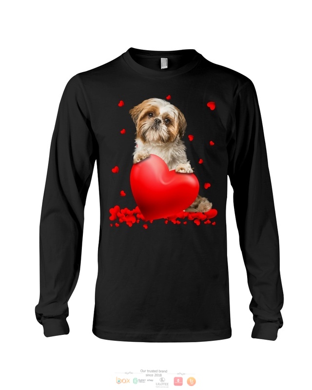 Valentine Hearts Shih Tzu hoodie, shirt 4 Shih Tzu Valentine Hearts shirt hoodie 1 2 3