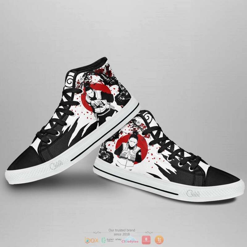 Shikamaru Nara Anime Naruto canvas high top shoes 1