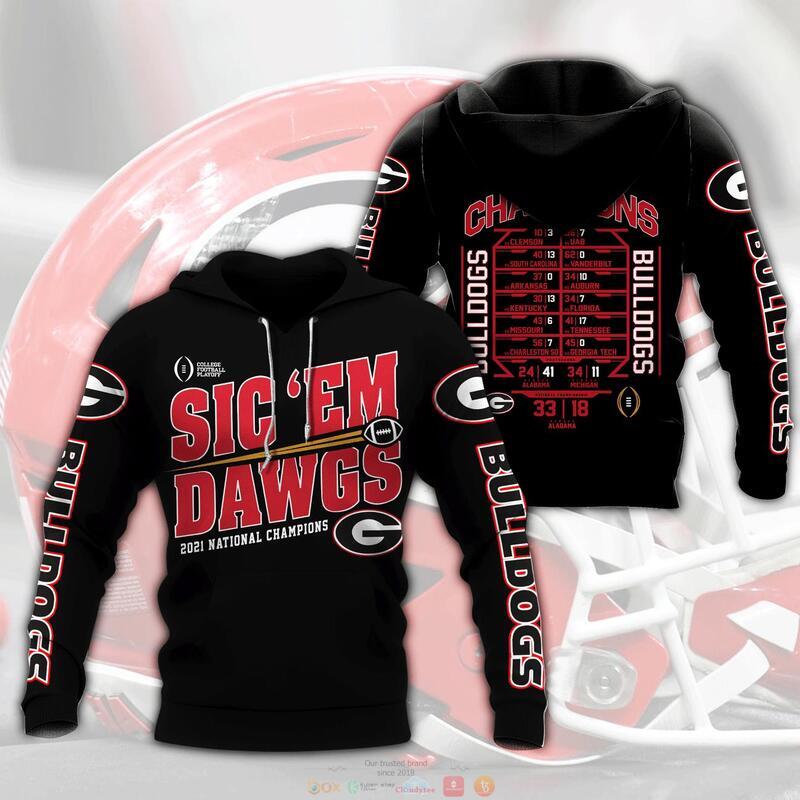Sic Em Dawgs 2021 National Champions Georgia Bulldog 3d shirt hoodie