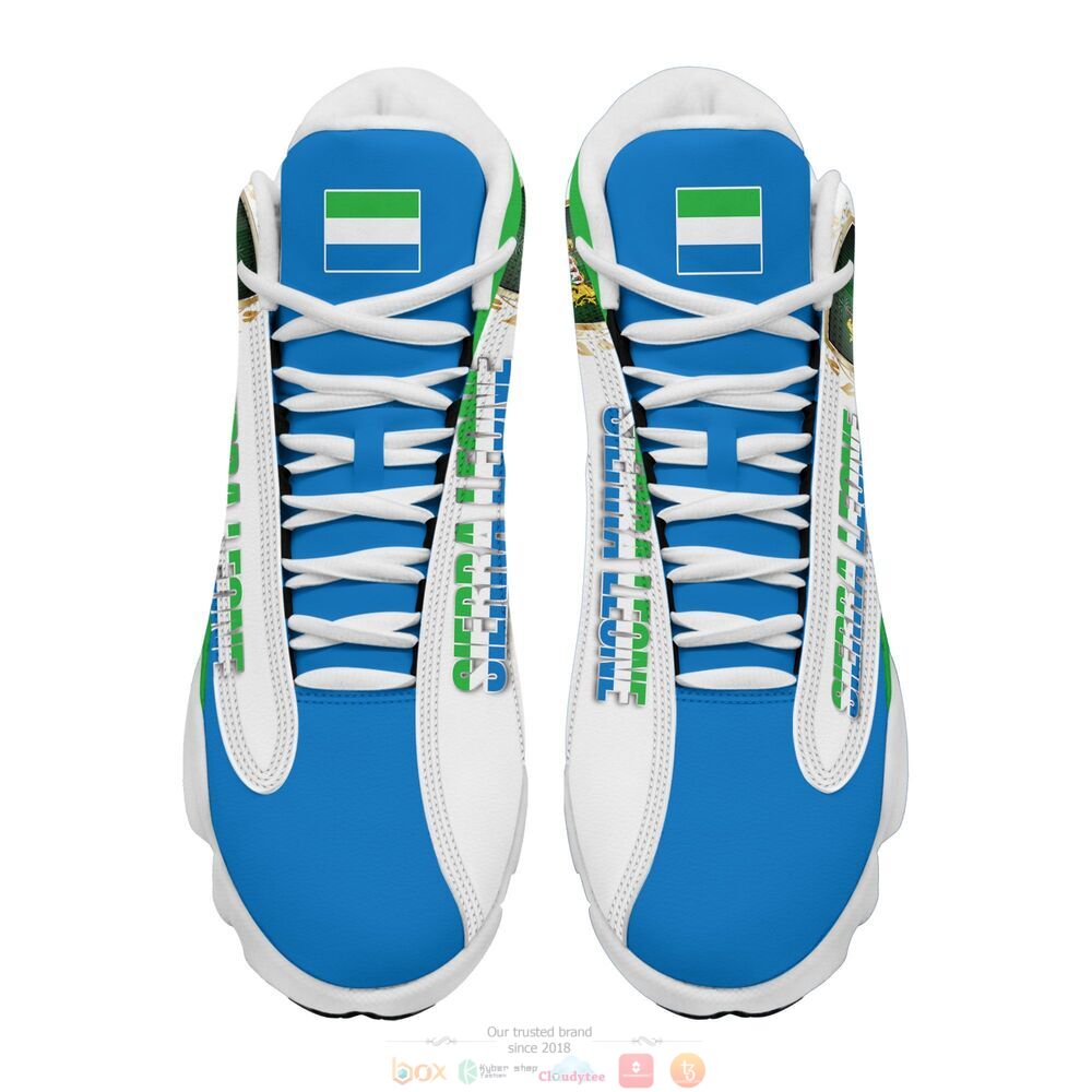 Sierra Leone flag Personalized Air Jordan 13 sneaker 2 Sierra Leone flag Air Jordan 13 shoes 1