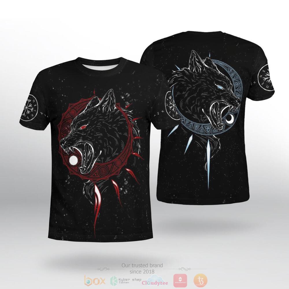 Skoll and Hati black jersey shirt, hoodie 2 Skoll and Hati black 3d shirt hoodie 1