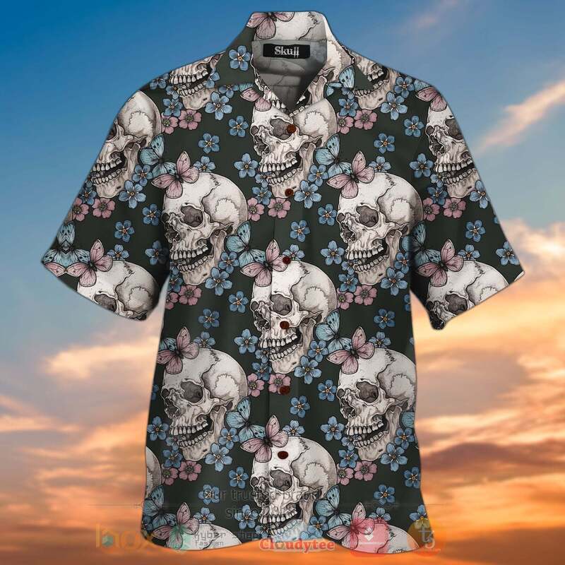 Skull Aloha Hawaiian Shirt Short