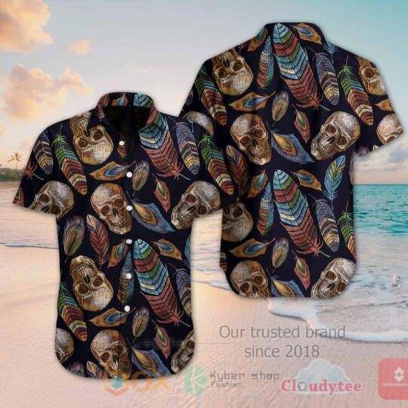 Skull Feather Hawaiian Shirt