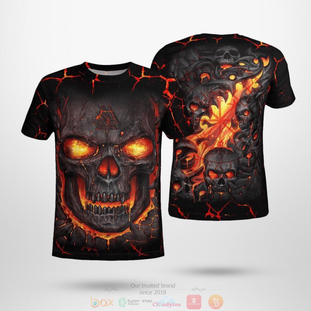 Skull Lava Valknut Viking jersey shirt, hoodie 2 Skull Lava Valknut Viking 3d shirt hoodie 1