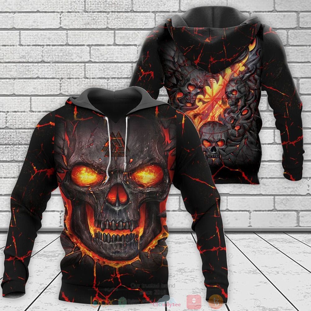 Skull Lava Valknut Viking jersey shirt, hoodie 5 Skull Lava Valknut Viking 3d shirt hoodie 1 2 3 4