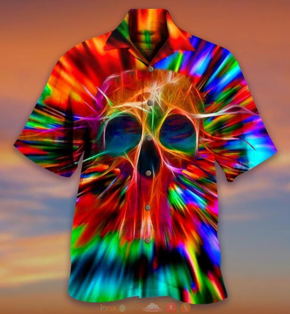 Skull Rainbow Color hawaiian shirt