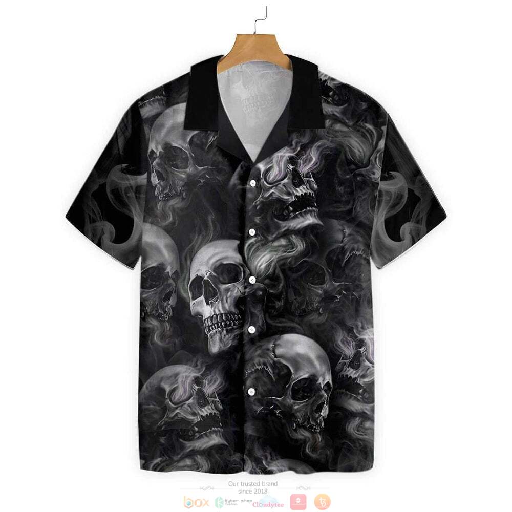 Skull Smoke hawaiian shirt