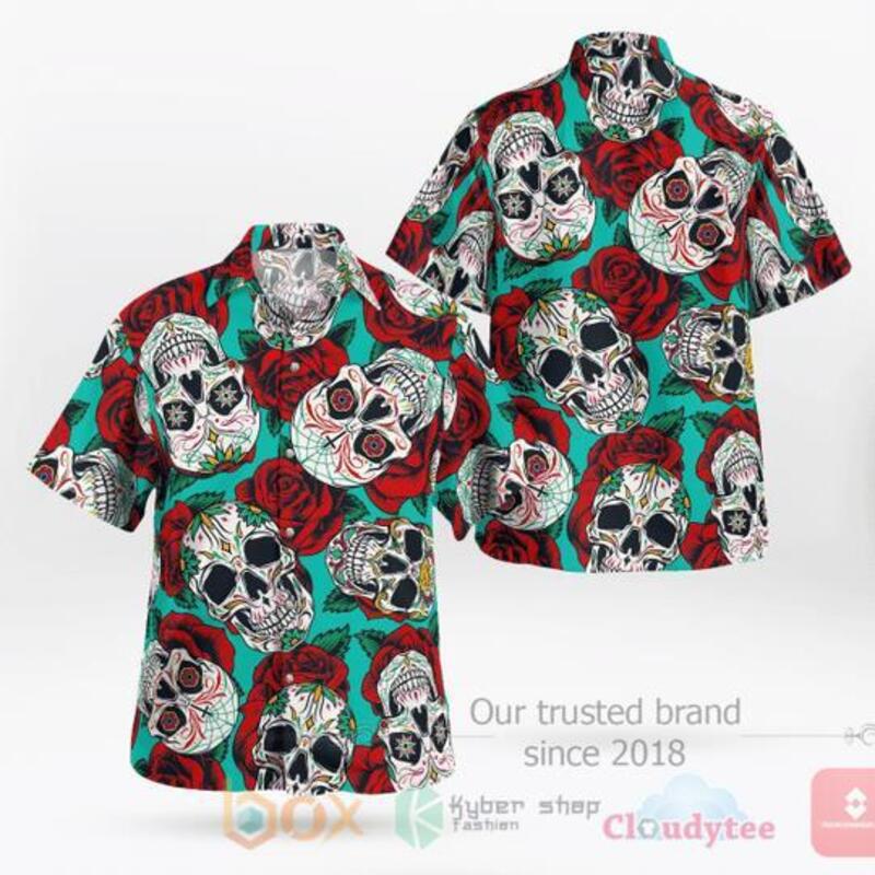 Skull With Rose Hawaiian Shirt