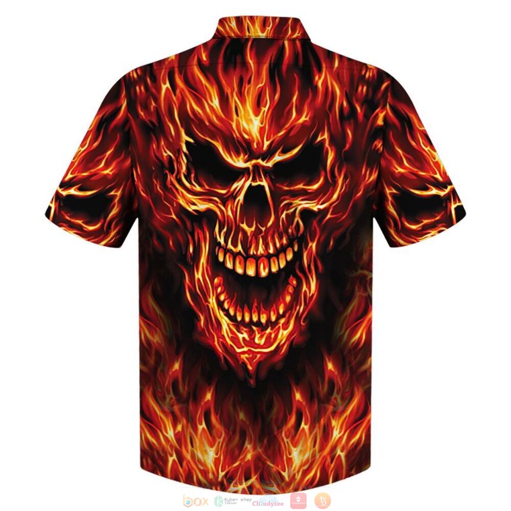 NEW Skull fire hawaiian shirt 2 Skull fire hawaiian shirt 1