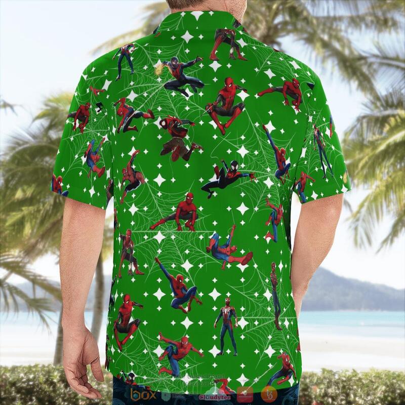 Spider Man Green Hawaiian Shirt 2 Spider Man Green Hawaiian Shirt 1
