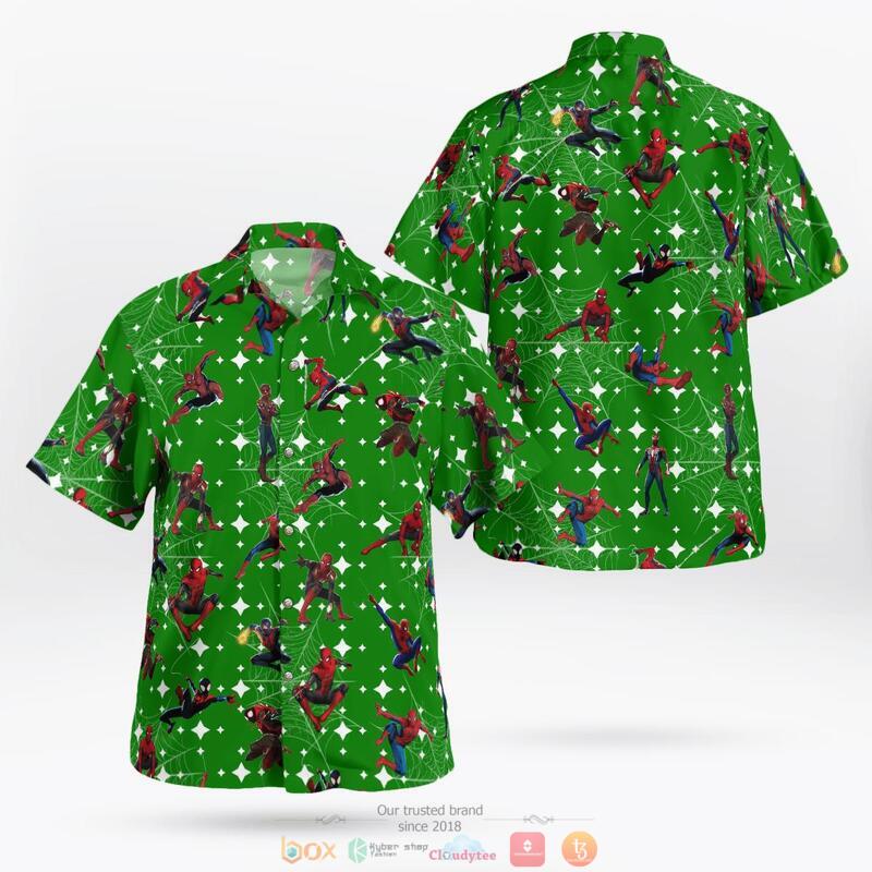 Spider Man Green Hawaiian Shirt 4 Spider Man Green Hawaiian Shirt 1 2 3