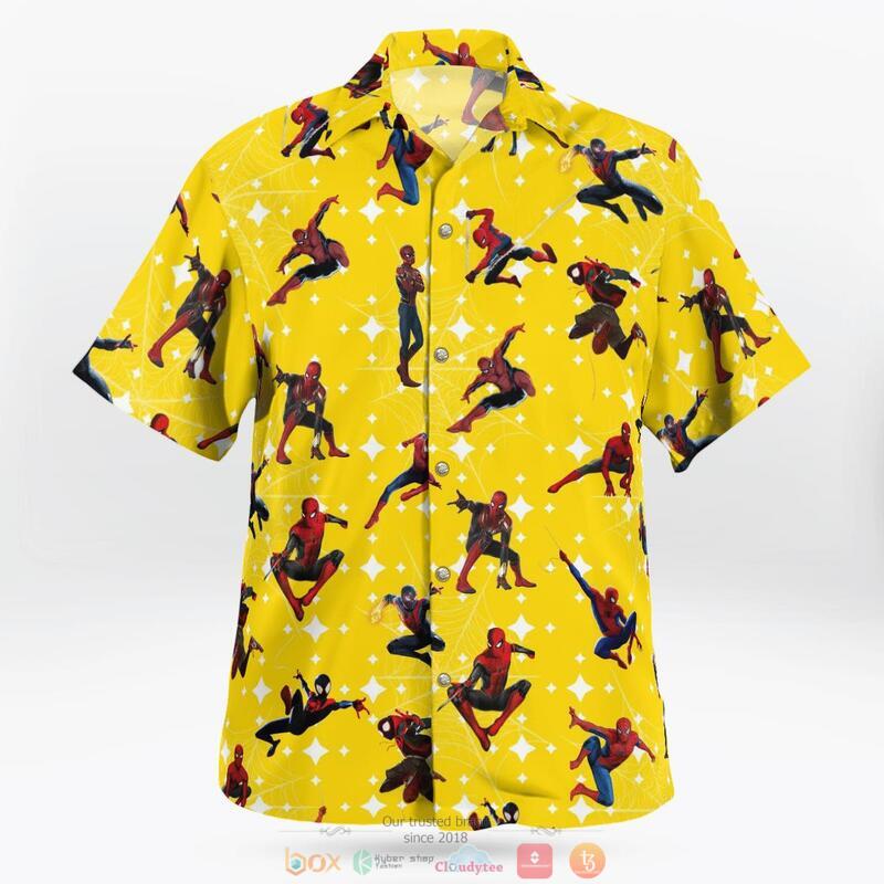 Spider Man Yellow Hawaiian Shirt 4 Spider Man Yellow Hawaiian Shirt 1 2 3