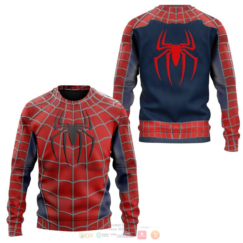 Spider Man red 3d full printed shirt, hoodie 3 Spider Man red 3d full printed shirt hoodie 1 2