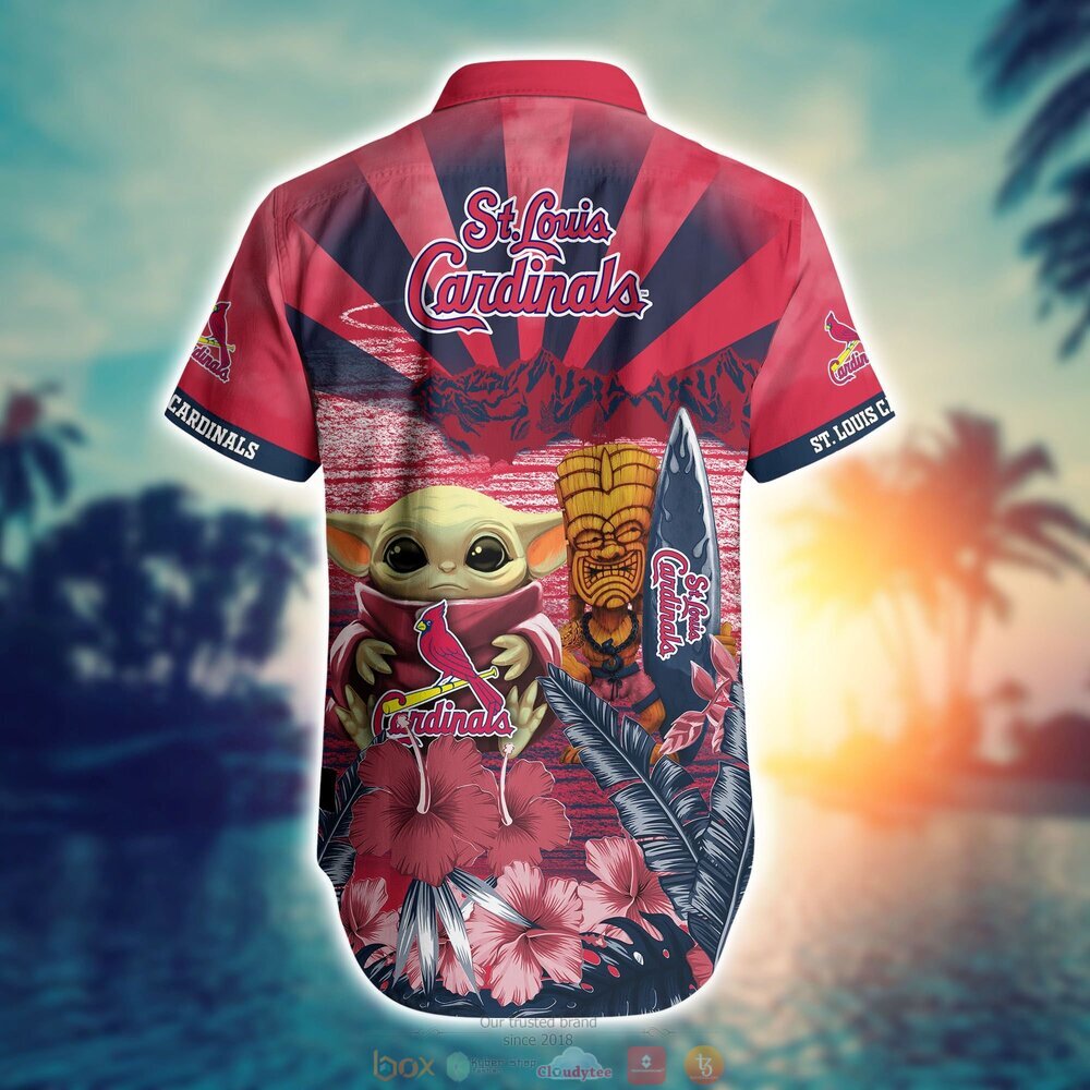 St Louis Cardinals Baby Yoda MLB Hawaiian Shirt, Shorts 3 St Louis Cardinals MLB Baby Yoda Hawaiian Shirt Shorts 1 2