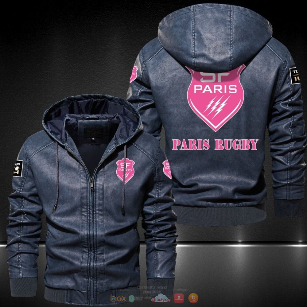 Stade Francais Rugby Top 14 Hat Leather Jacket 2 Stade Francais Rugby Top 14 Leather Jacket Hat 1