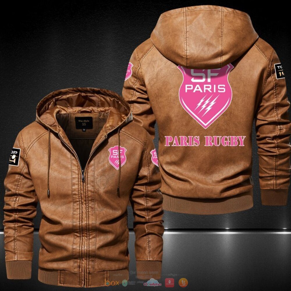 Stade Francais Rugby Top 14 Hat Leather Jacket 3 Stade Francais Rugby Top 14 Leather Jacket Hat 1 2