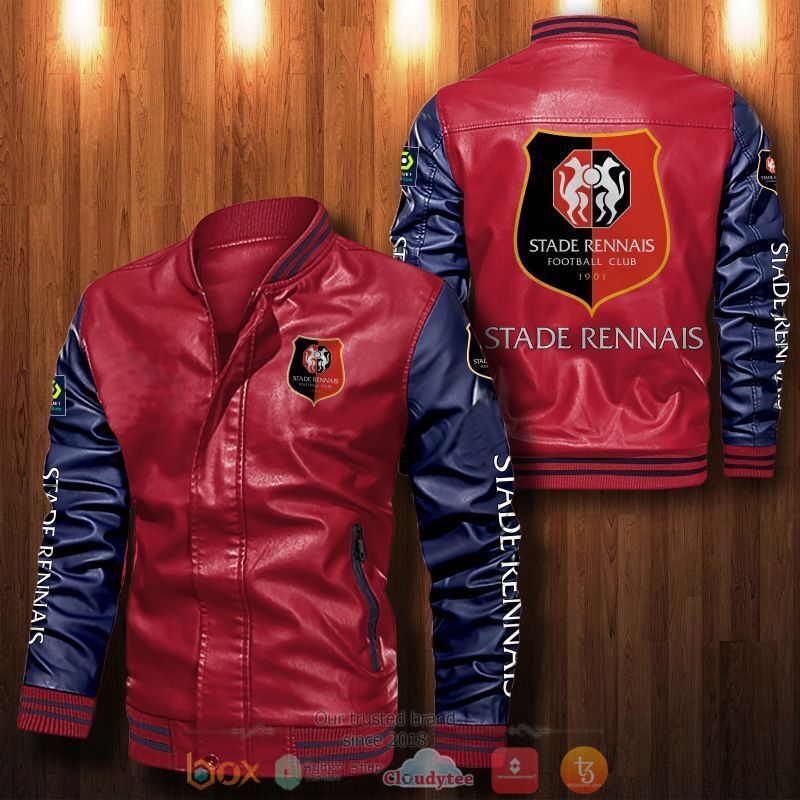 Stade Rennais FC Bomber leather jacket 5 Stade Rennais FC Bomber leather jacket 1 2 3 4