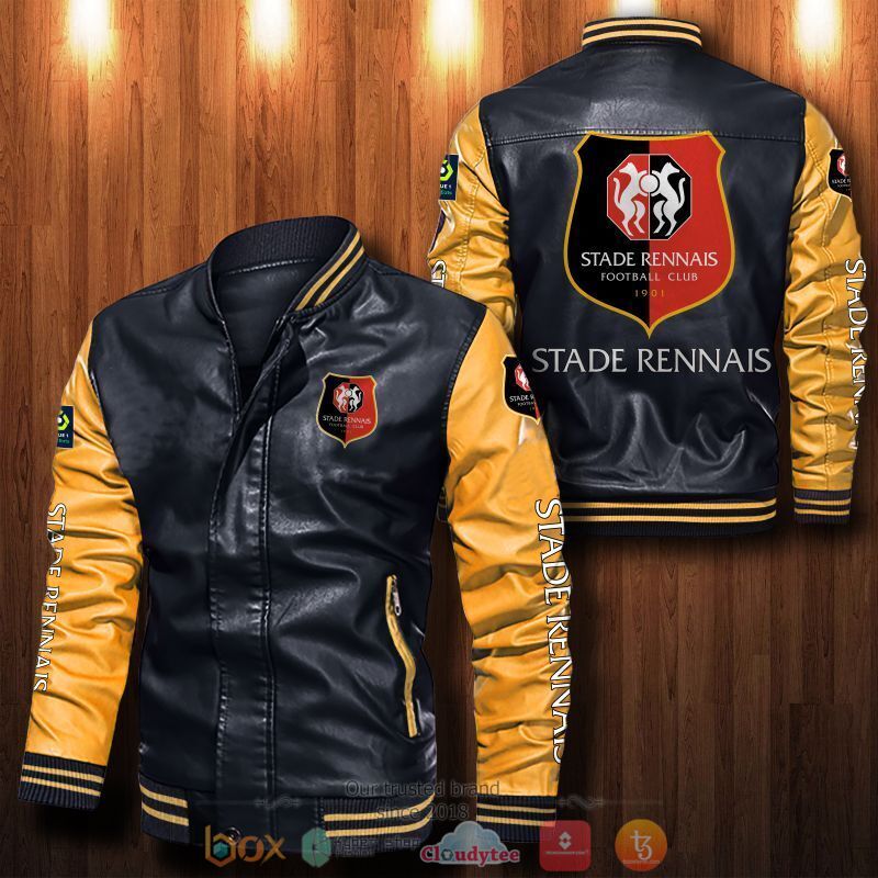 Stade Rennais FC Bomber leather jacket 6 Stade Rennais FC Bomber leather jacket 1 2 3 4 5