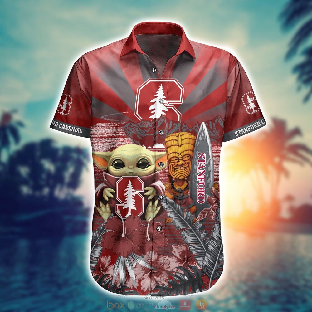 Stanford Cardinal Baby Yoda NCAA Hawaiian Shirt, Shorts 2 Stanford Cardinal NCAA Baby Yoda Hawaiian Shirt Shorts 1